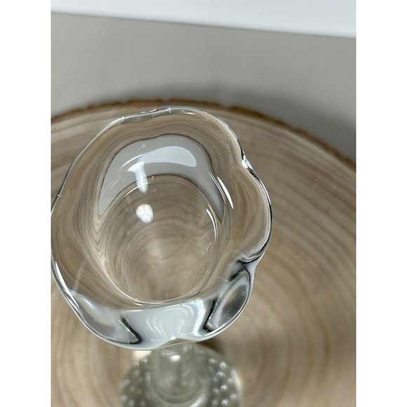 Bo Borgstrom Aseda Sweden Art Glass Tulip Vase Controlled Bubbles Bone Shape VTG - Picture 4 of 6